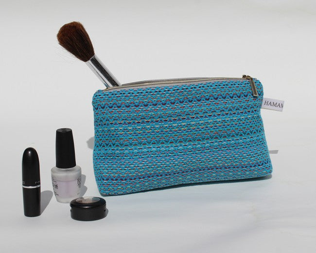 Kosmetiktasche Zickzack Azur